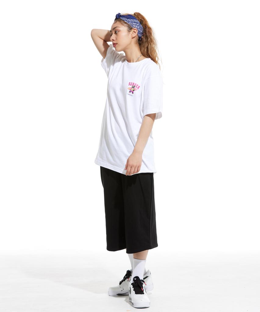 CREAM SODA LAB Lab Gray Surfer Small Logo Short Sleeve T-Shirt White Pink