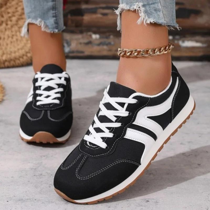 Plus Size 2025 Shoes Female Lace Up Women's Vulcanize Shoes Outdoor Women Sneakers Mixed Colors Low Heel Ladies Casual Shoes