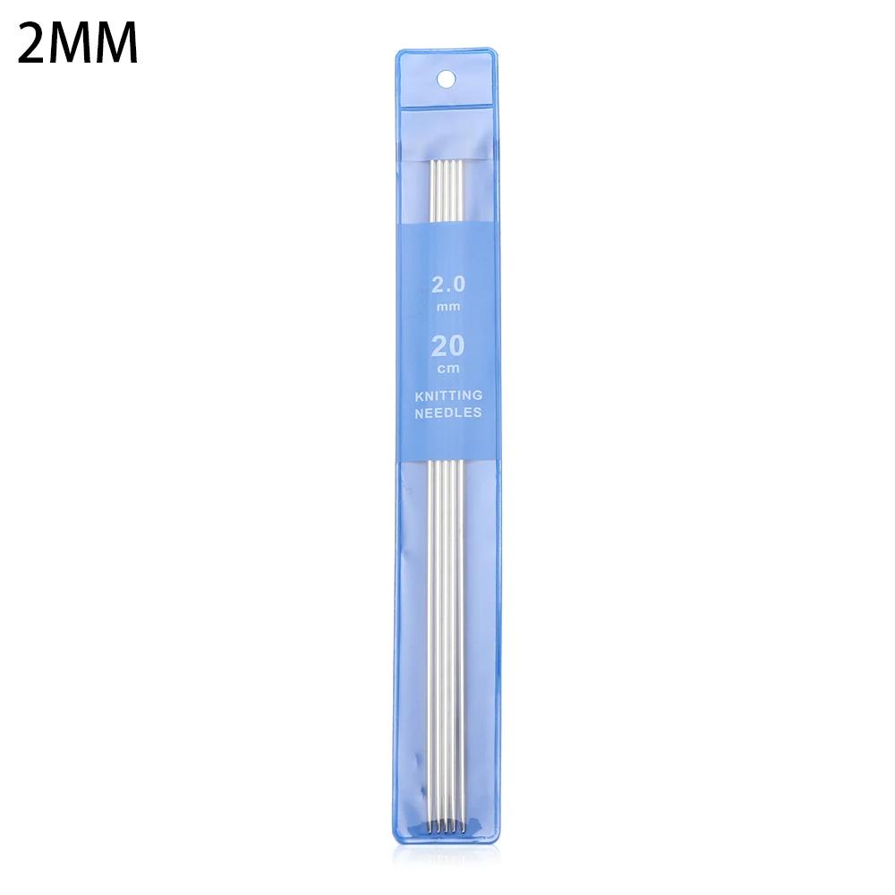 5Pcs/bag Stainless Steel Straight Knitting Needles Metal Crochet Hook DIY Sweater Weave Knitting Tools 2-5mm Sewing Accessories