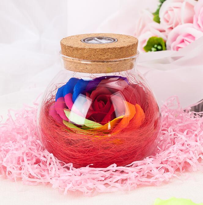 LED Romantische Rose Blume Fernbedienung licht Flasche Dimmer Lampe Nachtlicht Blume Flasche Kreative Geschenk Für Mädchen Hause dekoration