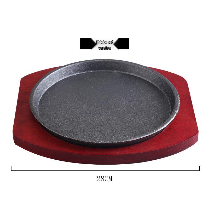 Round Thickened Cast Iron Griddle: Korean BBQ & Western Steak Pan