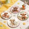 Healing Highland Calf Pattern Gifts Cow Cork Coasters, Cute Floral Farmhouse Drink Mats with Protective Furniture for Office Non-Slip Base,
