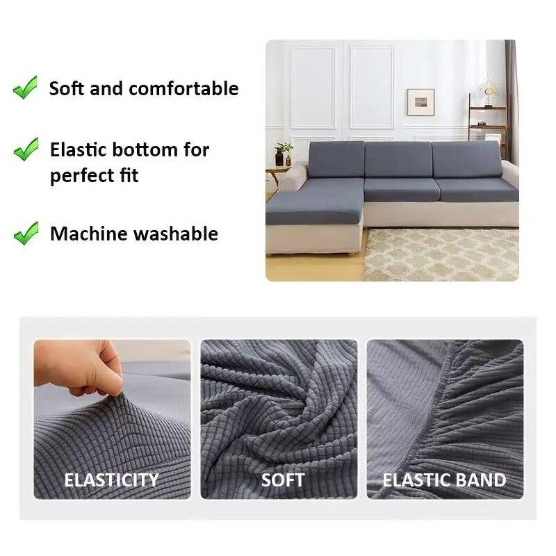 1 Stück Stretch-Sofa-Sitzkissenbezug, abnehmbar, für Wohnzimmermöbel, Schutzhülle, hochelastischer Sofabezug, Set