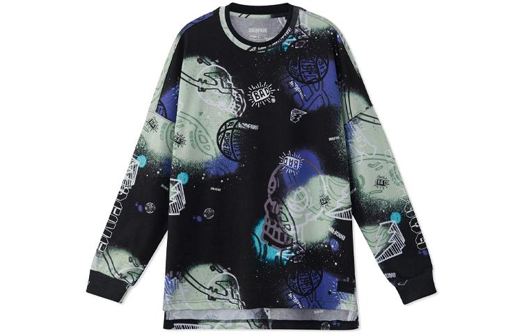 Li Ning Badfive Sweatshirt Men s Black All Over Print AHSR471-4 S