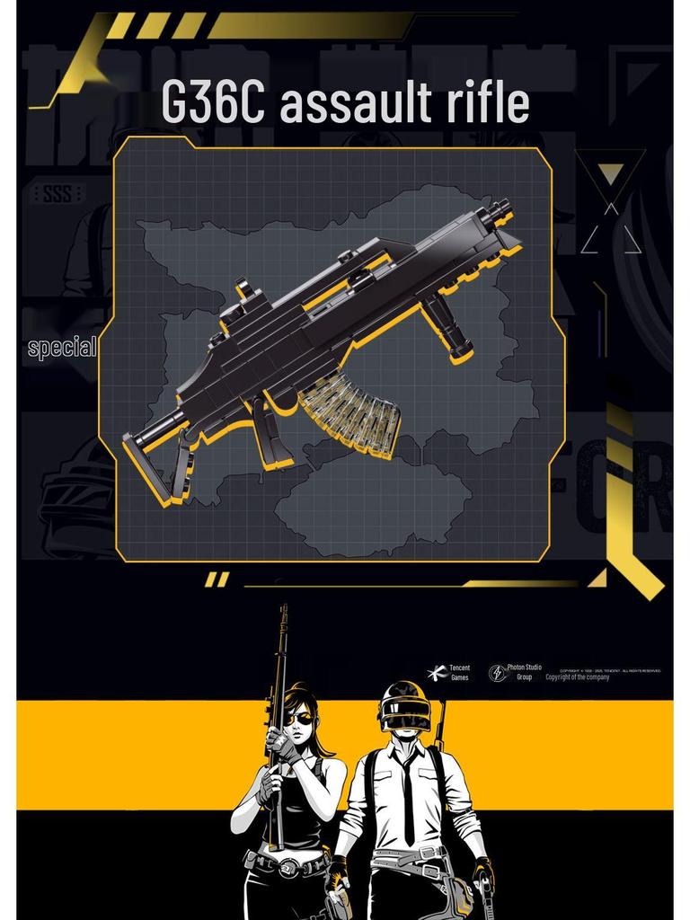 Xiao Luban Peace Elite Chicken Dinner Building Blocks: Toy Rifle & Sniper Rifle Set for Kids