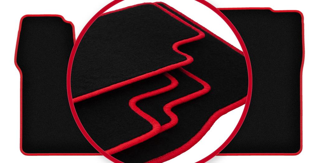 Dywaniki welurowe z czerwoną krawędzią do: Ciężarówka MAN TGX (2007-)