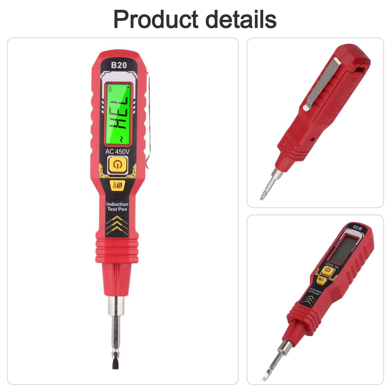 

Auto Shut-Off Feature Digital Display Tester Voltage Tester Pen червоний