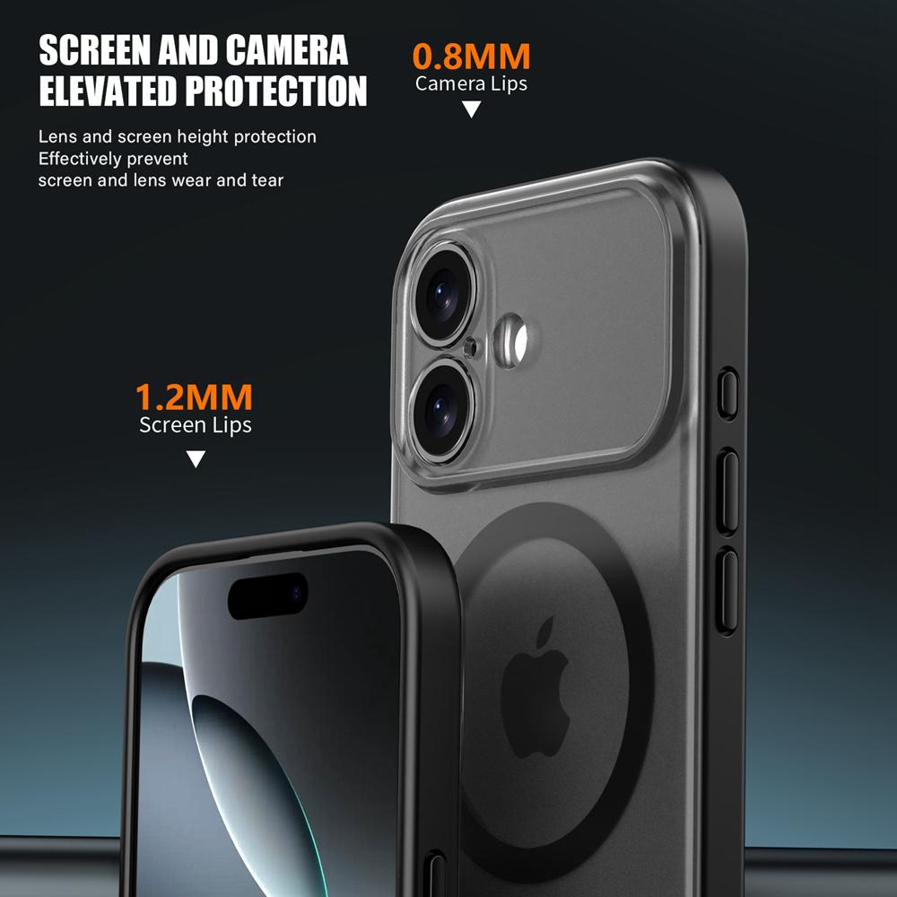 KEYSION Matte Case for MagSafe for iPhone 17 Silicone+PC Translucent Wireless Charging Shockproof Phone Back Cover for iPhone 17