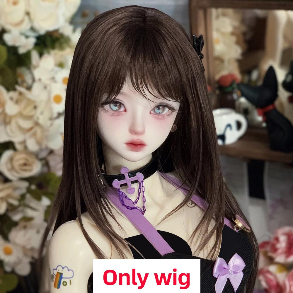 Awen Bjd Wig Mohair 1/4, 1/6 BJD Bangs Straight Short High-layered Long Hair for 30-40cm BJD DD SD Doll Hair In Multiple Colors