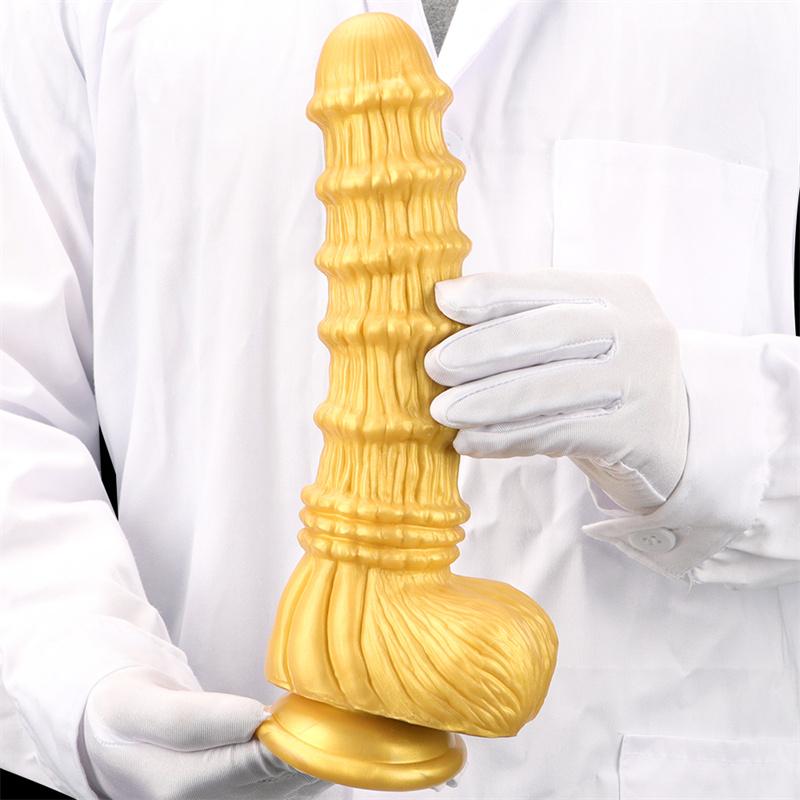 Dilda Golden Horse pro muže a ženy Silikonové měkké nadrozměrné anální kolíky Masturbátory Simulovaná dilda Anální dilda