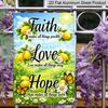 2D Flat, 1pc Faith Love Hope Lemon Daisy Aluminum Sign, Christian Inspirational Wall Art, Gift for Believer, Suitable for Kitchen, Porches, Living