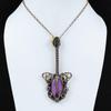 Colgante de Purpurita Colgante Envuelto en Alambre de Cobre Colgante de Guitarra Joyería Envuelta en Alambre Colgante de Piedra Preciosa Hecho a Mano Joyería de Cobre Regalo Para Madre