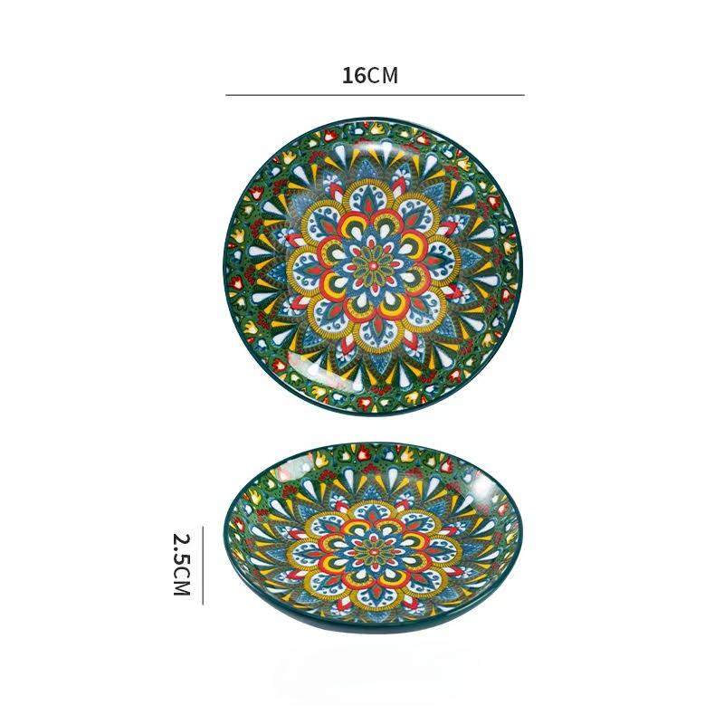 16cm Ceramic Plate Household Small Plate Fruit Plate Dessert Plate Flat Plate Bone Spit Plate