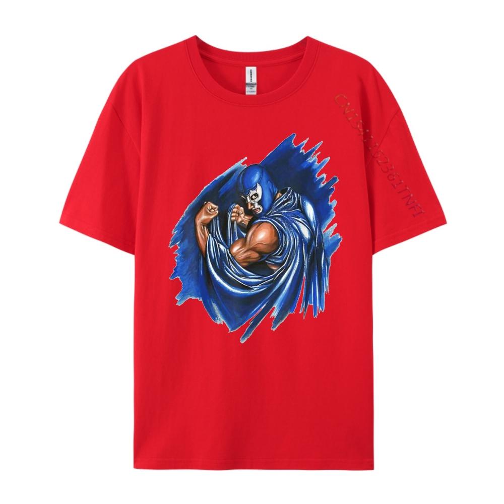 Feel Ink Demon Blue Lucha Libre Mexican Old Legend T Shirt Men 100 Cotton Designer Clothes Men Funny S