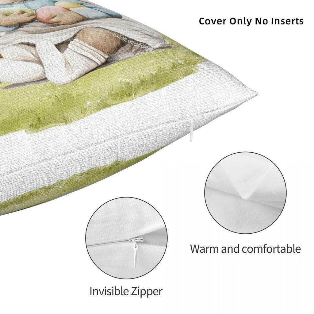 Easter Baby Rabbit With Eggs Pillow Cover Morden Pillow Case For Chair Sofa Home Decoration Cushion Cover Graphic Pillowcases