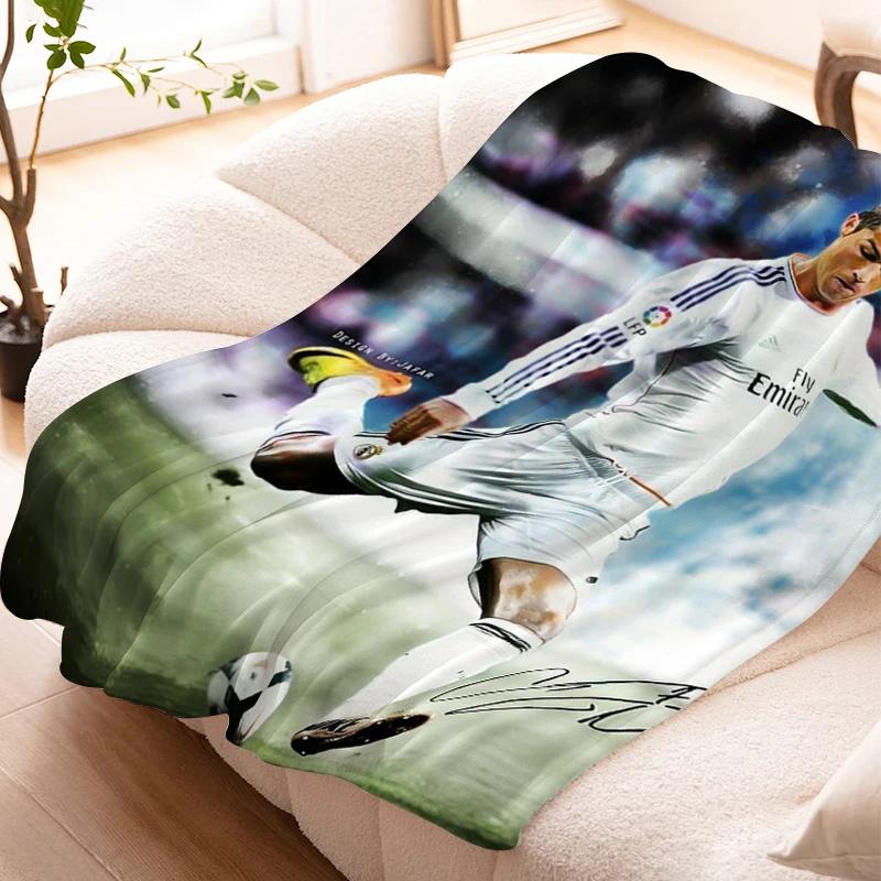 Sofa Blankets for Winter Cristiano Ronaldo Warm Knee Bed Fleece Custom Camping Fluffy Soft Blankets Microfiber Bedding King Size