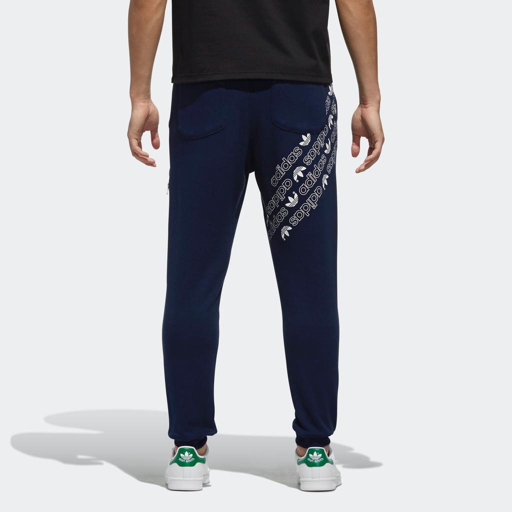Adidas Originals Graphics Sweat Casual Series Simple Letter Print Comfortable Versatile Casual Pants Men bottoms Dark-Blue DN8032