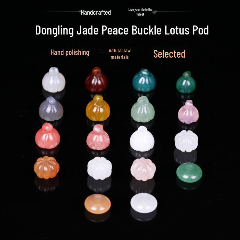 

Dongling White Jade Safety Buckle Pendant - Gold Silk Jade DIY Accessory