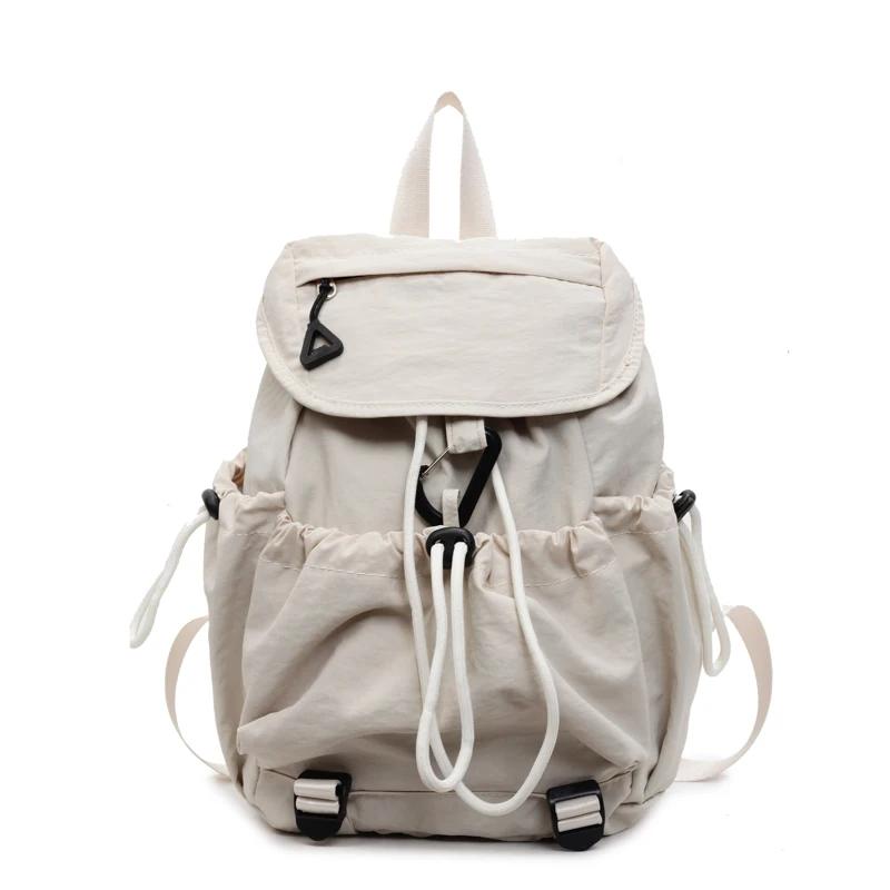 New Solid Nyl Zipper Interior Compartment Backpacks Large Capacity Casual Women s Bags 2026 Simple Women s Handbags