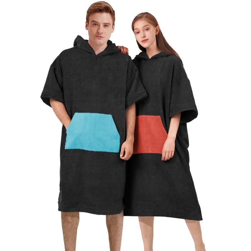 Hooded Beach Changing Quick Dry Robe Swimming Microfiber Poncho Towel Scuba Diving Beach Poncho Bath Towel