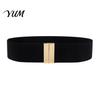 High Quality Elastic Belt Wide Waist Belt, Adjustable Stretchy with Metal Comfortable Stretch Square Buckle, Stylish Slimming Waistband for