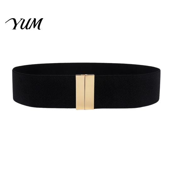 High Quality Elastic Belt Wide Waist Belt, Adjustable Stretchy with Metal Comfortable Stretch Square Buckle, Stylish Slimming Waistband for