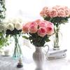 1PC Home Decor Artificial Fake Roses Flannel Flower Bridal Bouquet Wedding Party Roses Silk Flowers Bunches Fake Flowers Bouquet