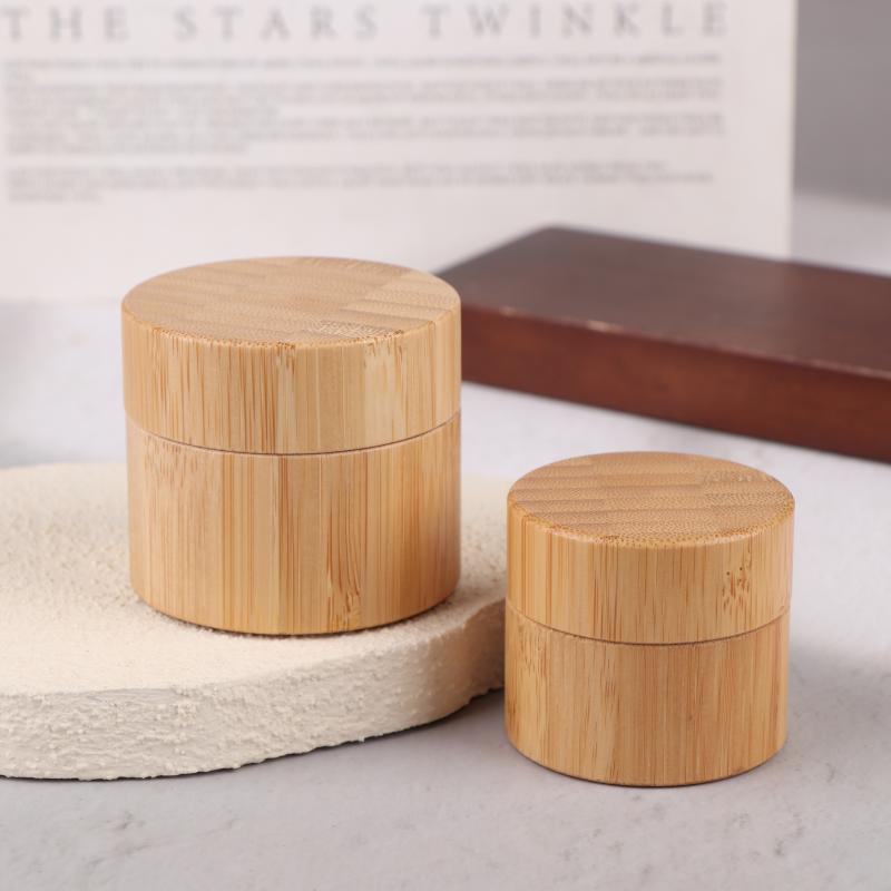 Bamboo Cream Jar Travel Container Lip Balm Jars Containers Face Lotion Container Eye Cream Sample Jars Cosmetic Container