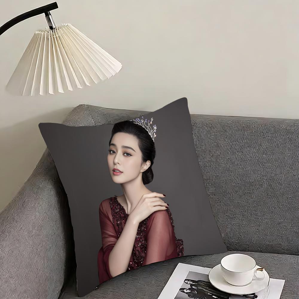 Chinese Actor FFan Bingbing Cushion Cover Elegant Comfort Pillowcase Sofa Bed Doublesided Printed Invisible Zipper Home Decor