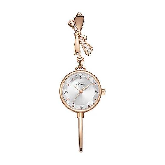 Kimio K6435 Rhinestone Chain Bracelet Women s Watch (Gold White)