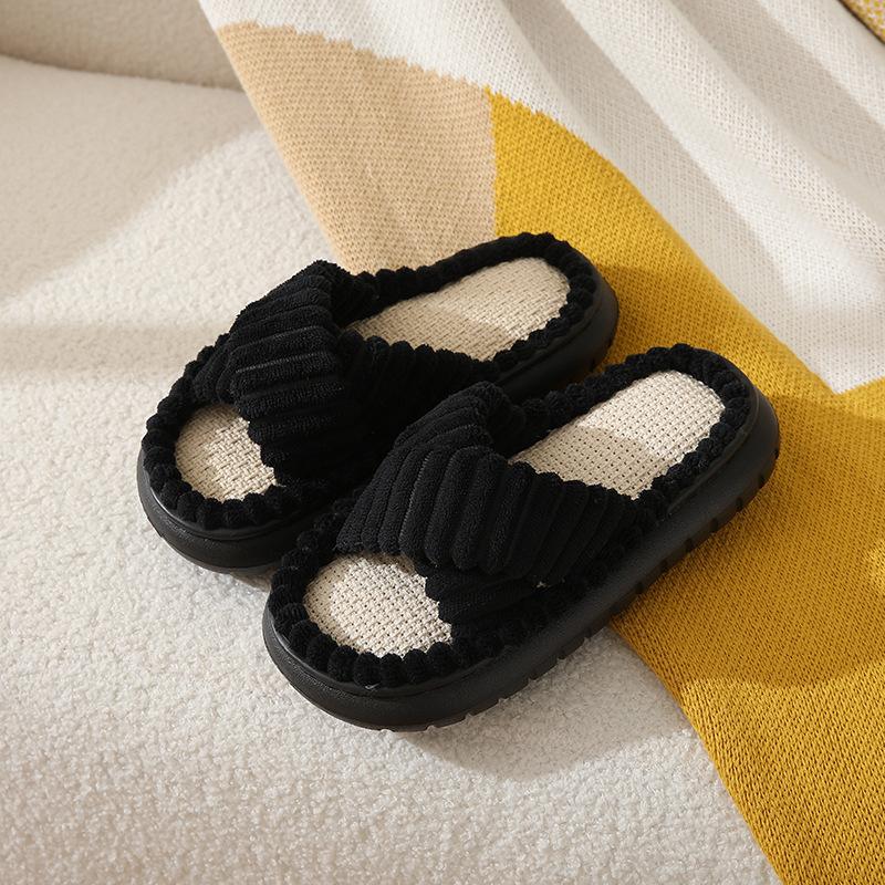 Slippers Women, Four Seasons Indoor Home Shoes, Soft Bottom Home Outside Slippers, Thick-soled Slippers, Cotton Slippers