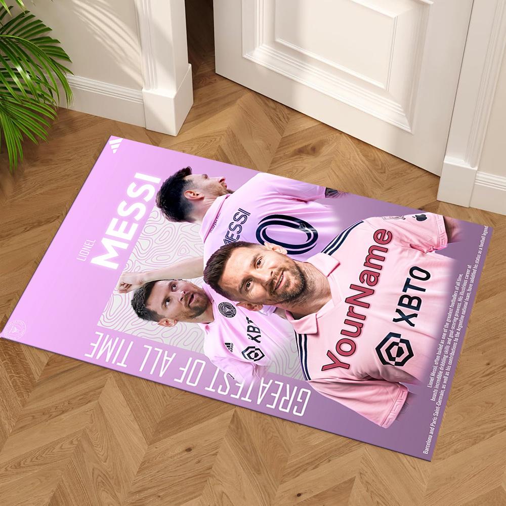 Messi Customizable Name Area Rug Suitable for Bedrooms Kitchen Decorate Room Living Rooms Anti-slip Rug Decorate Offices Spiritual Gift