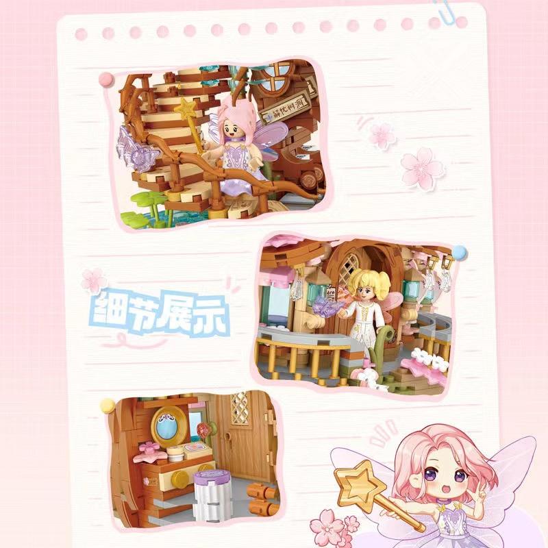 Tree House Diy Decoration Blocks Home Decoration Model Building Blocks Toys Assembly Toy Christmas Gift For Children Adult