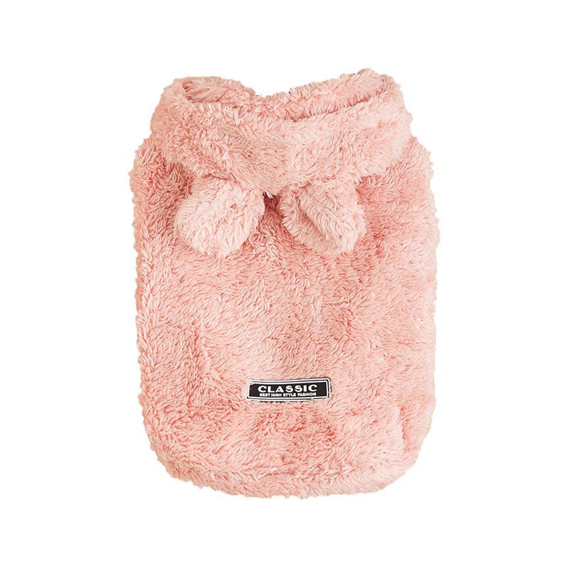 Classic Teddy Bear Plush Pet Costume with Bear Ears - Soft, Comfortable, Leather Tag for Small Dogs Like Chihuahuas.