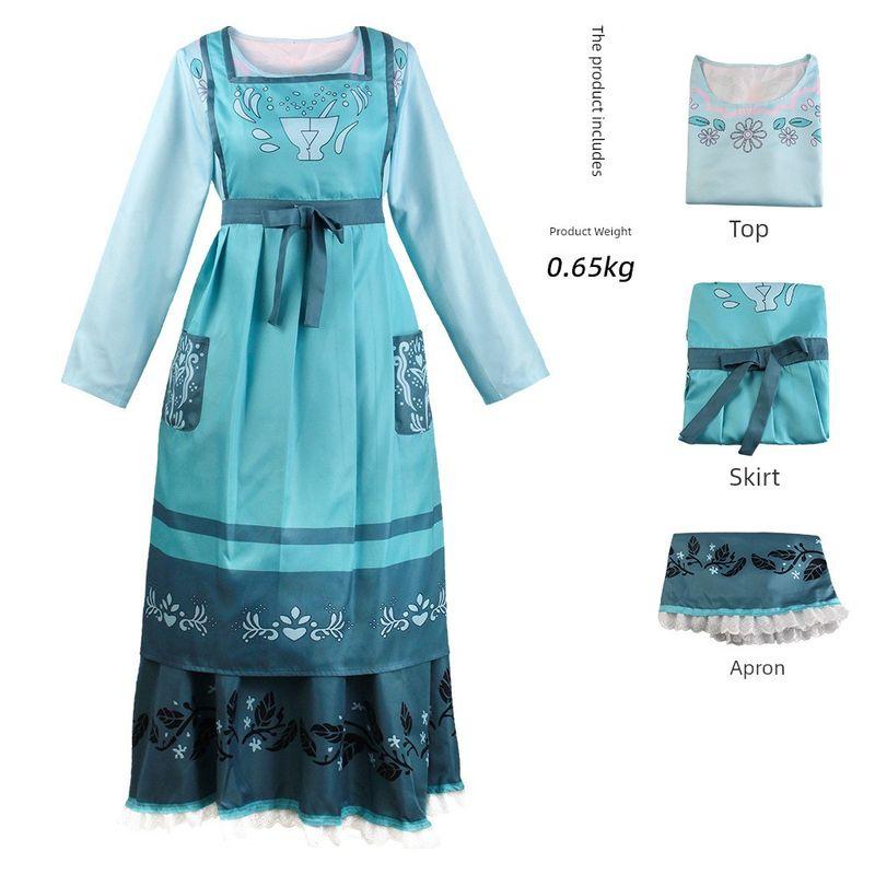 

Halloween Magic Full House Cosplay Costume Mirabel s Mother Julia Set Cosplay Women s Performance Outfit Julietta (Top + Skirt + Apron) L