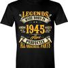 80th Birthday Shirt for Men, Legends Were Born In 1945, Vintage 80 Years Old T-Shirt