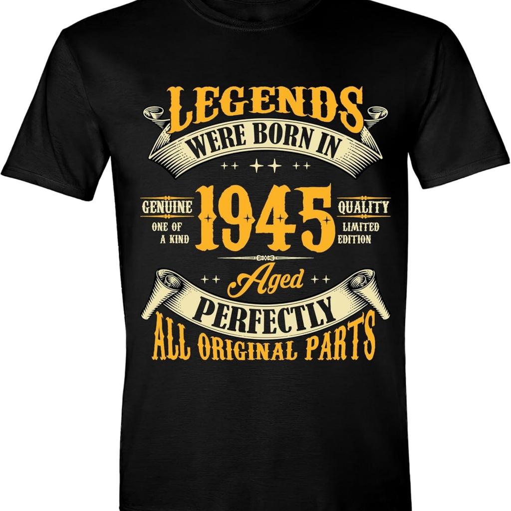 80th Birthday Shirt for Men, Legends were Born in 1945, Vintage 80 Years Old T-Shirt