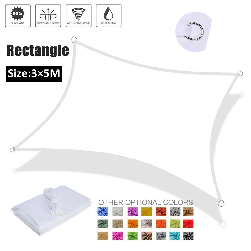 White Waterproof SunShade Sail Garden Sun Shelter Patio Pool Canopy Outdoor Camping Awning Boat Shading Cloth Polyester