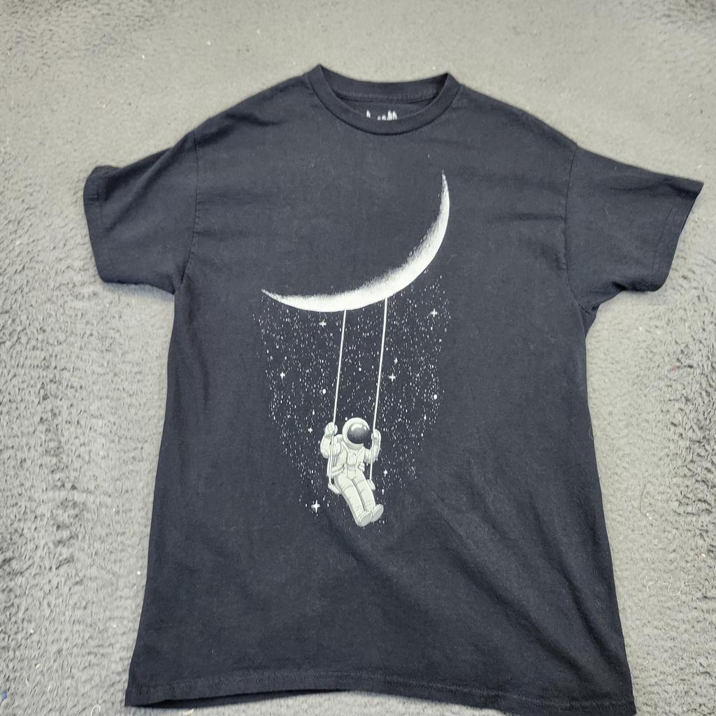 Threadless Shirt Mens Medium Black Astronaut Moon Swing Digital Carbine Unisex T-Shirt