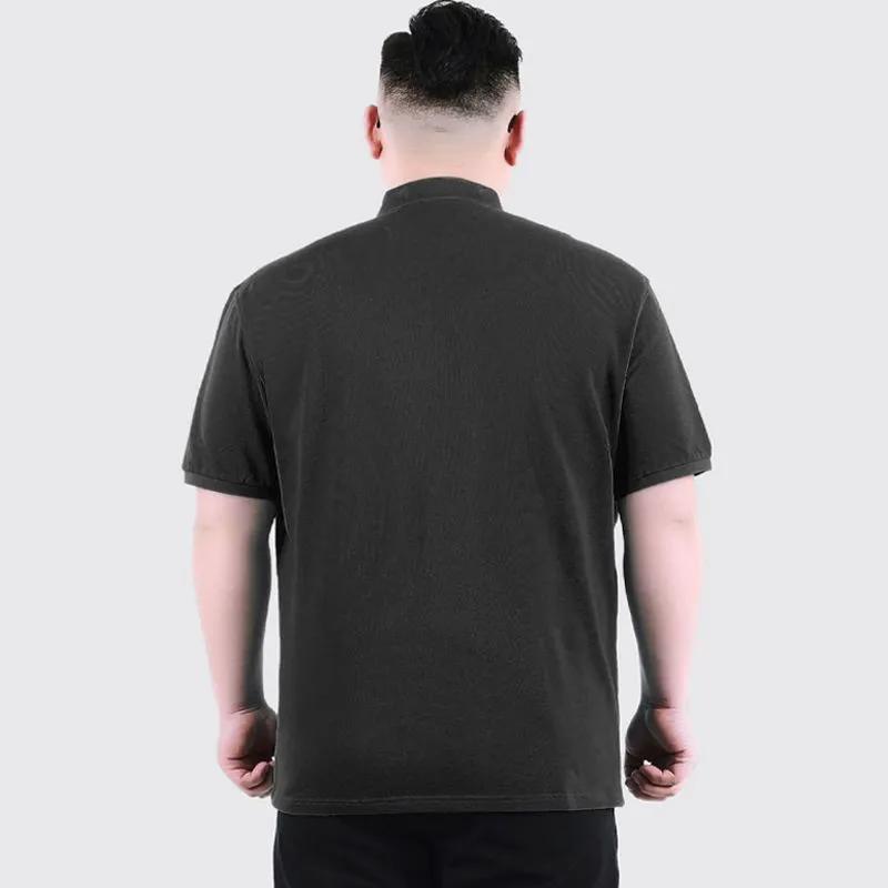 Men's Loose Thin Plus Size Polo Shirt Short Sleeved Lapel Business Top