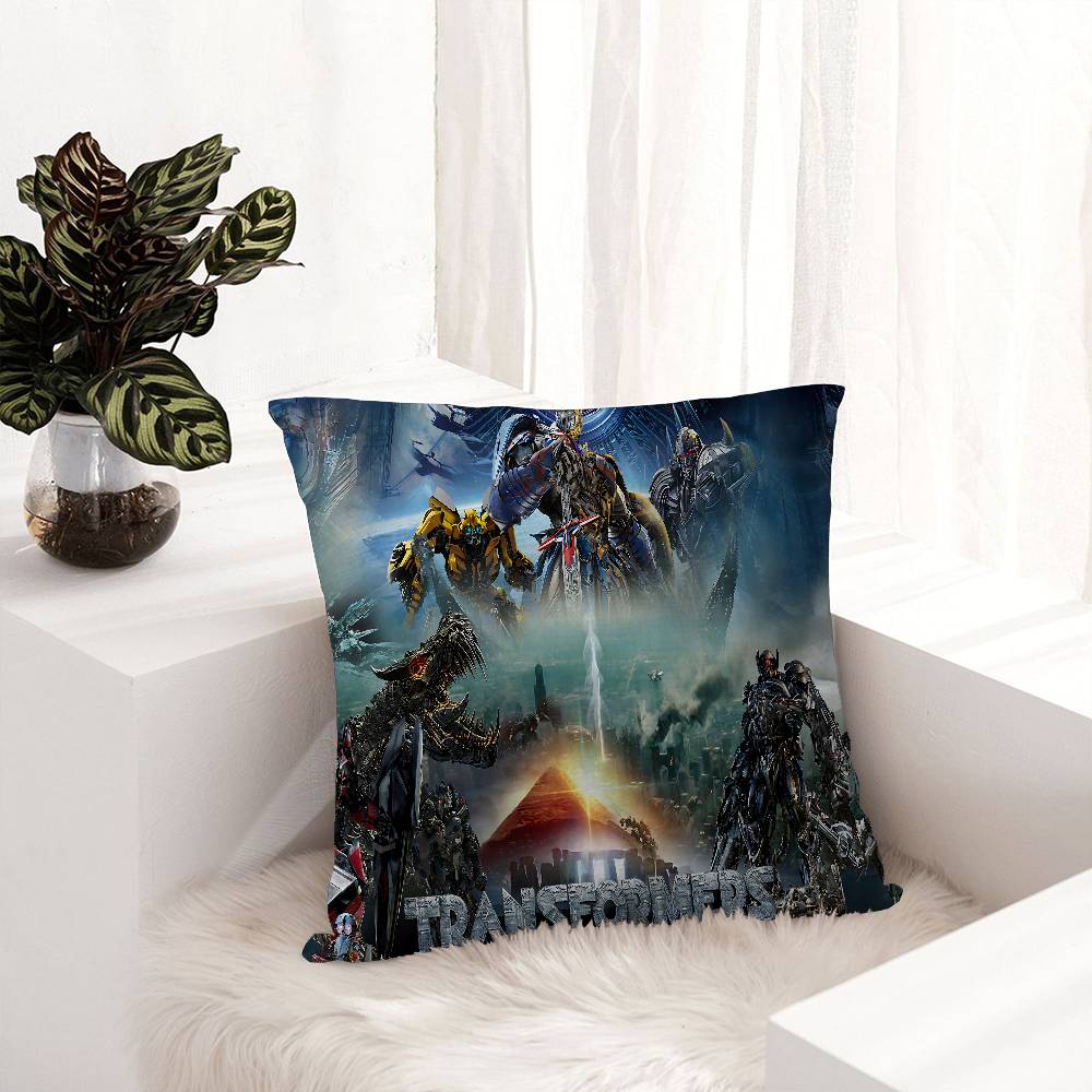 T-Transformers Anime Office Cushion Pillowcase Car Cushion Cover45X45CM Lumbar Pillowcase Sofa Pillowcover