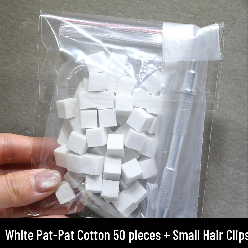 Mini Tofu Block Sponge Nail Art Tool Set: Gradient Ombre Blush Nails with Metal Grabber Clips