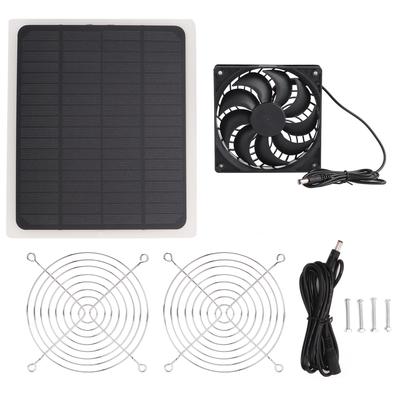 10W Solarpaneel Lüfter-Set Wasserdichter Kühlventilator für Hundehütte Hühnerstall Gewächshaus