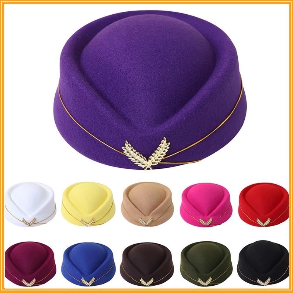High-quality Work Cap Women Lady Stewardess Hat Beret Hat Air Hostesses Hat Party Hats