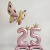 42" Aluminum Foil Number Balloon with Crown Stand for Kids' First Birthday Party Decorations