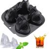 2pcs Food Grade Silicone Ice Cube Tray 3D Ice Cube Maker Durable Sharks Ice Cube Mold  Pub