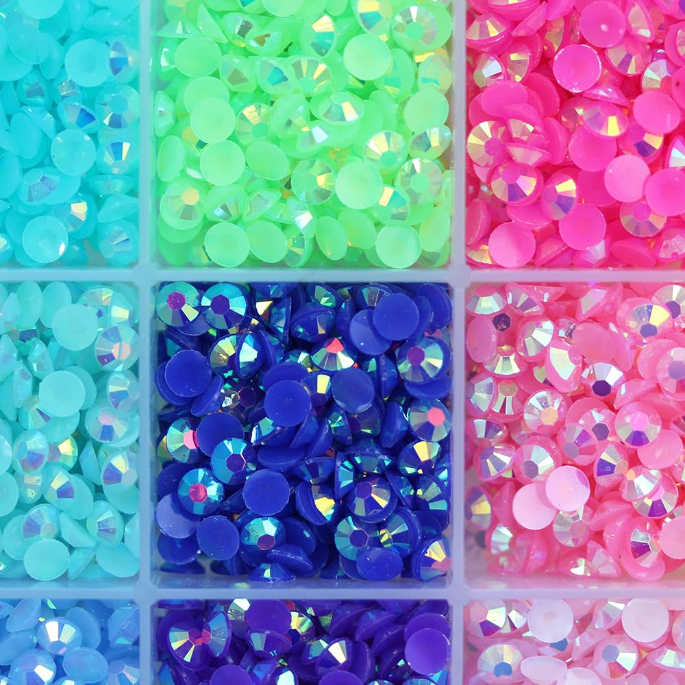 6000 Nail Stones Rhinestones BetterJonny 24 Colors Nail Stones Glass Nail Deco Parts Craft Parts DIY Nail Parts Decorate Your Nails (5mm)