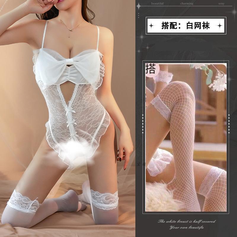 Sexy Lingerie Clothes Small Breasts Open Crotch Women's Uniform Temptation Pajamas Passion Plus Size Suit
