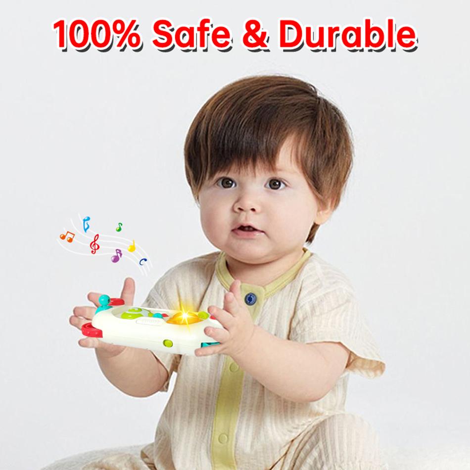 Baby Simulation Game Console Toys with Music&Lights Mini Game Console Finger Action Fine Training Educational Montessori Toys