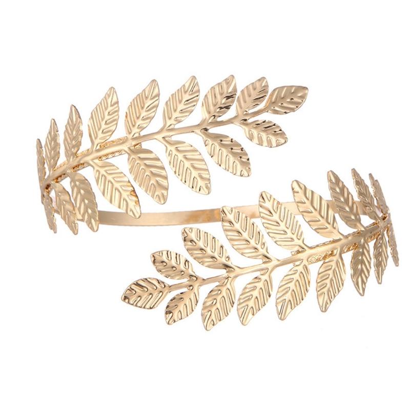 Alloy Spiral Armband Swirl Upper Arm Cuff Armlet Bangle Bracelet Egyptian Costume Accessory for Women Gold Silver Color